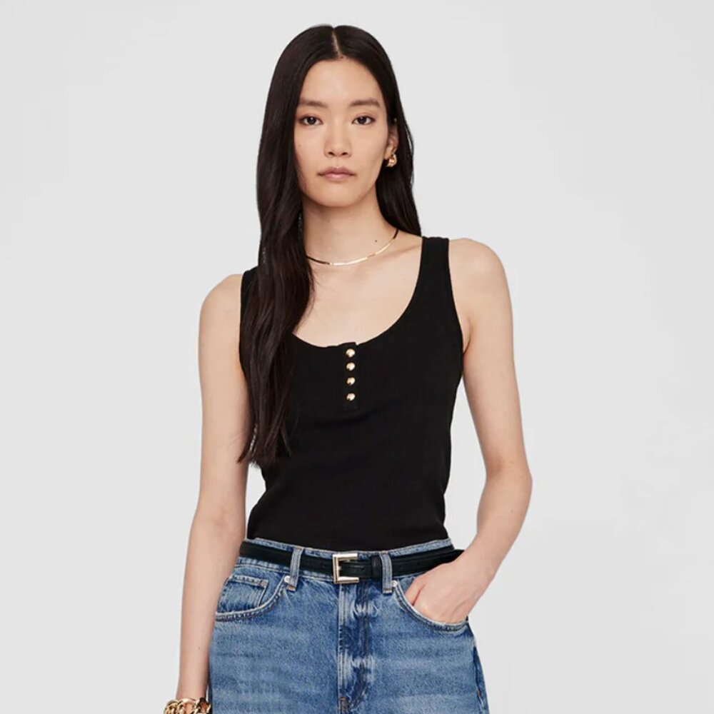 Anine Bing Alessia Tank - Black (S)